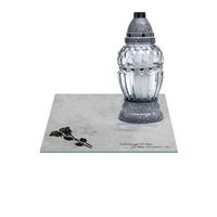 SZKLANA PODSTAWKA POD ZNICZE 25x25cm 573e + napis