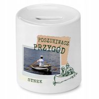 Skarbonka Dla Syna Poszukiwacz Przygód Synek Z Nadrukiem Ze Zdjęciem