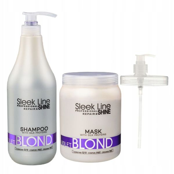 STAPIZ Szampon + Maska do włosów VIOLET BLOND 2x1000ml + Pompka zdjęcie 1