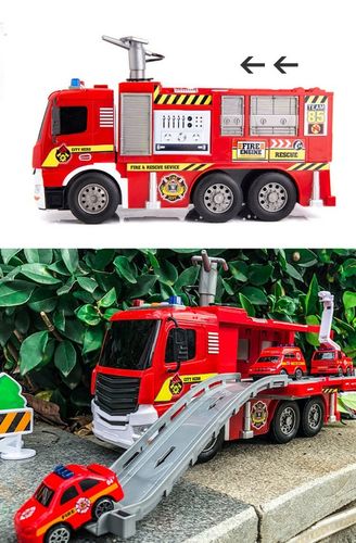 STRAŻ POŻARNA WÓZ SAMOCHÓD STRAŻACKI Z NAPĘDEM LEJE WODĄ ŚWIATŁO DŹWIĘK na Arena.pl