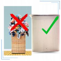 BAMBUSOWY KOSZ NA PRANIE BIELIZNĘ ZABAWKI POJEMNIK DWUKOMOROWY Z POKRYWĄ