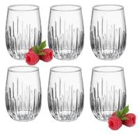 Komplet zestaw 6 szklanek do napojów wody drinków 370 ml ryflowany wz. 1