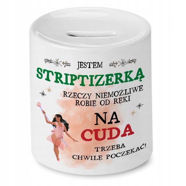 Skarbonka Dla Striptizerki Na Urodziny Na Prezent Z Nadrukiem Ze Zdjęciem zdjęcie 1