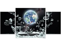 80X40CM ZEGAR ŚWIATOWY PLUSK OBRAZ