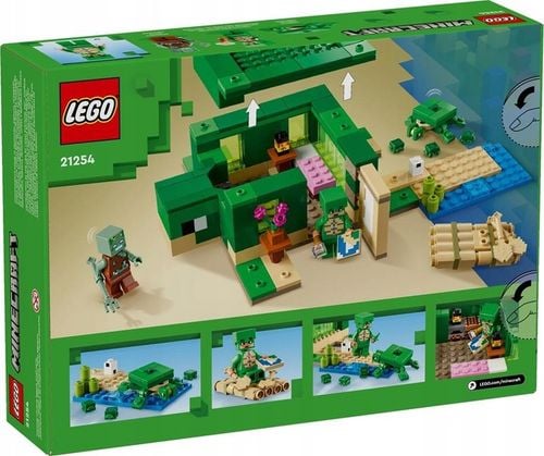 KLOCKI LEGO | MINECRAFT 21254 DOMEK NA PLAŻY ŻÓŁWI FIGURKI ZABAWKI + TORBA na Arena.pl