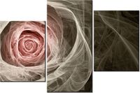 60 90CM OBRAZ 3 ELEM RÓŻA KTALNA JASNY RÓŻ ŚCIENNY DRUK PŁÓTNO