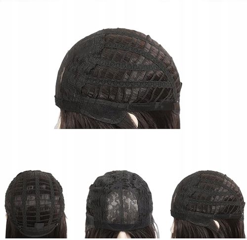 PERUKA DAMSKA WŁOSY DŁUGIE CZARNE FALE SZTUCZNE SYNTETYCZNE 65 CM Z GRZYWKĄ na Arena.pl