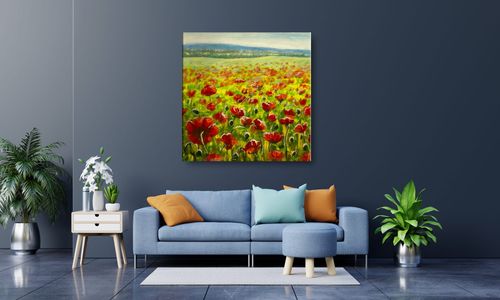 OBRAZ NA SZKLE KWADRATOWY 70x70cm 059 Maki na Arena.pl