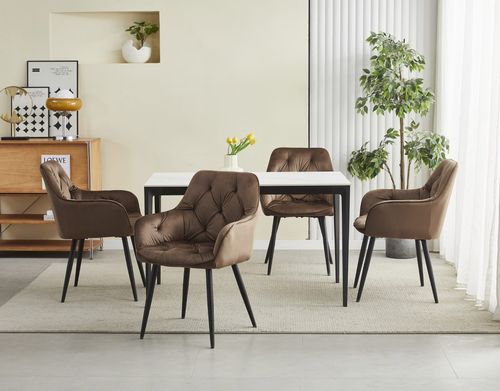 Krzesło JORK - brąz aksamit / nogi czarne x 1 na Arena.pl