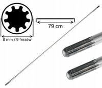 WAŁEK NAPĘDOWY OŚ KOSY SPALINOWEJ WAŁ 9 FREZÓW 8 MM 76 CM UNIWERSALNY NAC