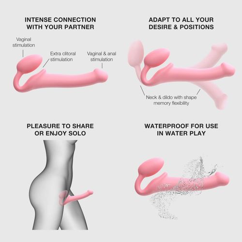 Semi-Realistic Bendable Strap-On Pink - M na Arena.pl