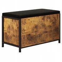 Skrzynia kufer brąz do sypialni ława z siedziskiem rustykalna pojemna 80cm