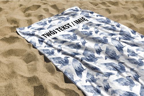 RĘCZNIK Kruki z twoim dowolnym tekstem 200x70cm 034K na Arena.pl