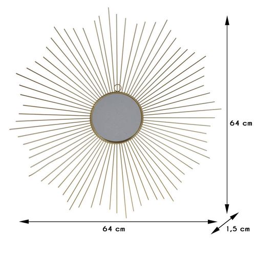 LUSTRO ŚCIENNE ZŁOTE SŁOŃCE 64 CM na Arena.pl