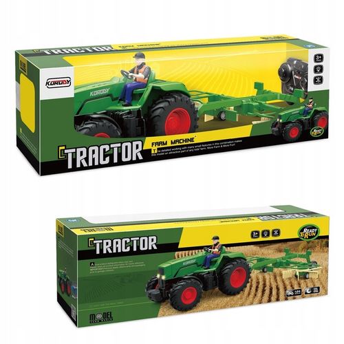 TRAKTOR ZDALNIE STEROWANY DLA DZIECI CIĄGNIK RC Z ZGRABIARKĄ + AKUMULATOR na Arena.pl