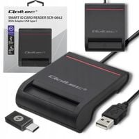 Qoltec Inteligentny czytnik chipowych kart ID SCR-0642 USB 2.0 USB typ C