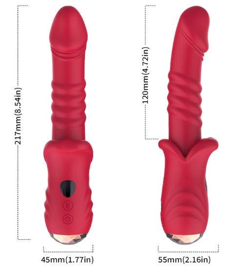 Posuwisty czerwony wibrator zdjęcie 5
