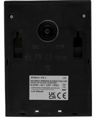 OPRAWA ELEWACYJNA SOLARNA LED SOE-2 CZARNA 4000K EC20116 ECO LIGHT na Arena.pl