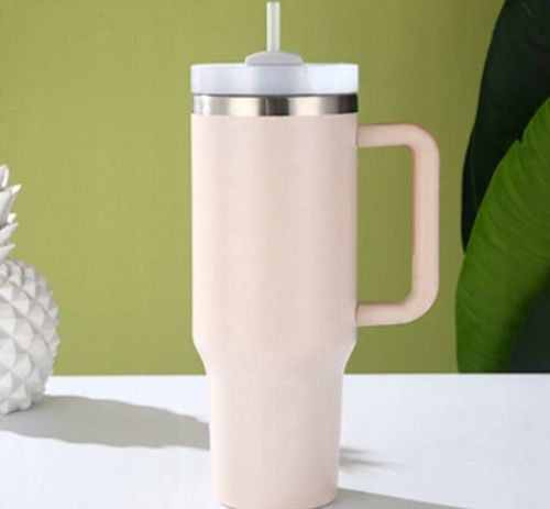 KUBEK TERMICZNY ZE SŁOMKĄ 1200ML KUBEK TERMICZNY ZE SŁOMKĄ PUDROWY RÓŻ na Arena.pl