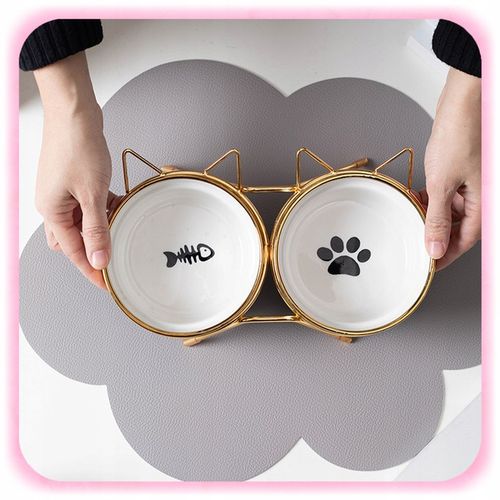 MISKA DLA KOTA PSA PODWÓJNA CERAMICZNA NA STOJAKU Miski ZESTAW 2SZT 2x300ml na Arena.pl