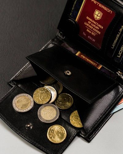 klasyczny, skórzany portfel męski bez zapięcia zewnętrznego - peterson na Arena.pl