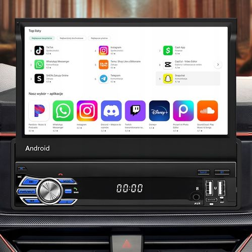 RADIO SAMOCHODOWE 1 DIN ANDROID 13 GPS USB WIFI WYSUWANY PILOT CARPLAY na Arena.pl