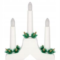 ŚWIECZNIK ADWENTOWY BIAŁY LAMPKI NA OKNO ŚWIECE DEKORACJA ŚWIECZKI 7 LED