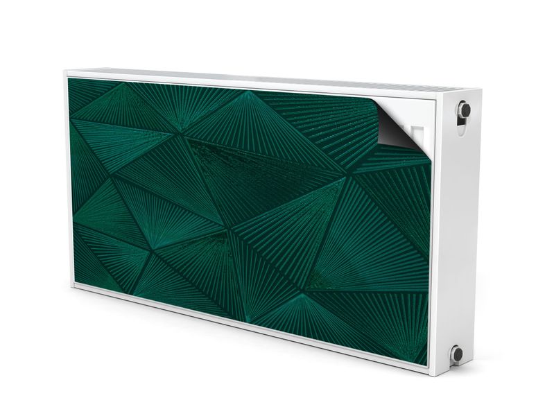 MATA Magnetyczna Na Grzejnik Zielone Trójkąty Abstrakcja 110cm x 60cm zdjęcie 2