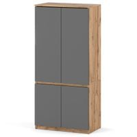 Szafa Do Przedpokoju Garderoba Z Półkami Drążkiem 80cm Posti Wotan Szary