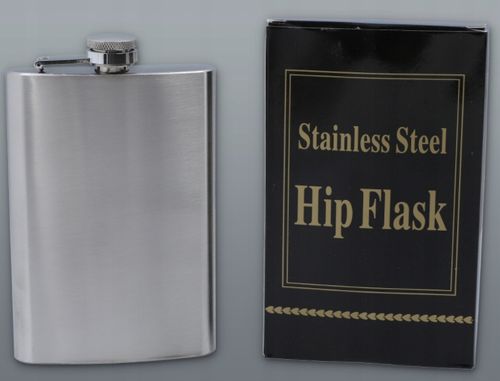 Elegancka Piersiówka Stalowa 270ml w Srebrnym Wykończeniu na Arena.pl