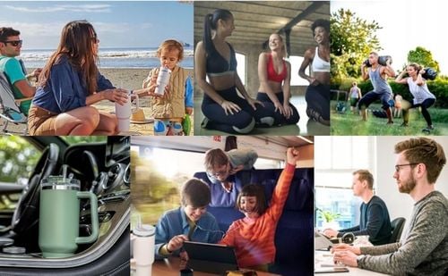 MEGA KUBEK TERMICZNY 1.2L UCHWYT SŁOMKA 2 POKRYWKI SZCZELNY na Arena.pl