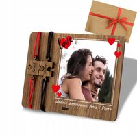 BRANSOLETKA SZNURKOWA x2 PUZZLE WALENTYNKI grawer