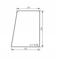 szyba drzwi prawe stałe do ciągnika C-330 Osiny rura kwadratowa, stary typ