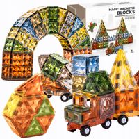 KLOCKI MAGNETYCZNE KONSTRUKCYJNE DUŻE PANELE zestaw XXL 100 Magic Magnetic