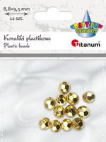 koraliki plastikowe złote 8,8x9,5 mm 12 sztuk titanum