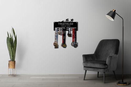 Wieszak na medale TRI twoje imię dowolny tekst 38.3 na Arena.pl