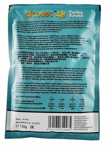 Drożdże Gorzelnicze Alcotec 48 Pure Turbo - 1.35kg na Arena.pl