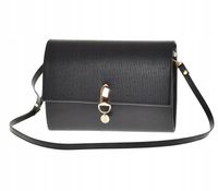 Laura Biaggi - torebka wizytowa czarny mat klapka struktura materiału LA29