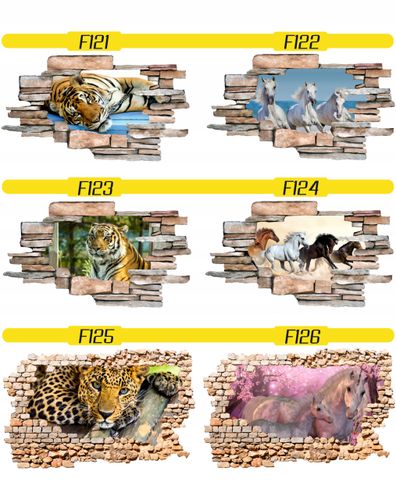 Naklejka samoprzylepna dziura 3D psy koty słodkie na Arena.pl