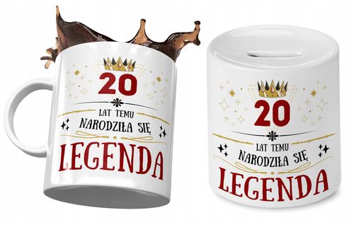 20 Urodziny Zestaw Kubek + Skarbonka Na Prezent Z Nadrukiem Ze Zdjęciem na Arena.pl