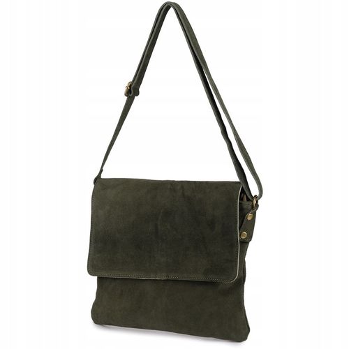 Torebka damska skórzana zamszowa listonoszka włoska B5 pojemna raportówka na Arena.pl