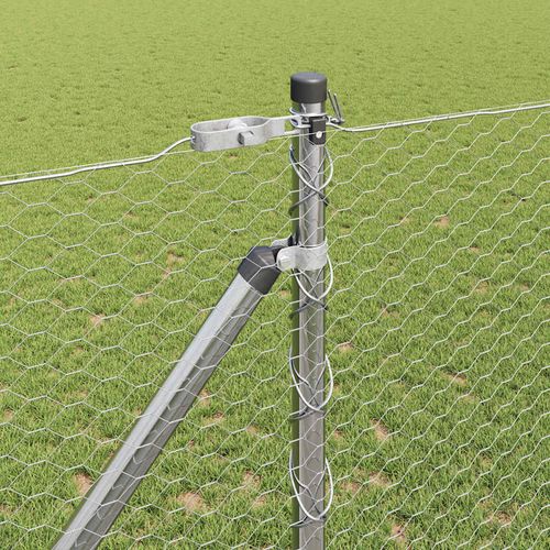 Ogrodzenie z słupkami Srebrny 1.4 x 10 m Stal pokryta PCV na Arena.pl