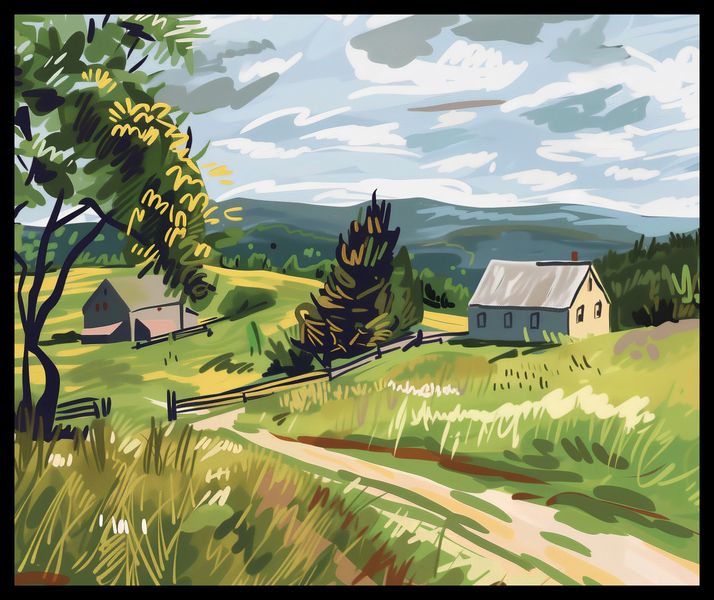 Plakat 60x50cm Bujna Wieś zdjęcie 2