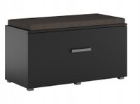 Siedzisko Szafka Na Buty Tapicerowana Zamykana Opal Czarny Mat