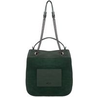 VEZZE torebka zamszowa damska worek z łańcuszkiem V500 c.zielona
