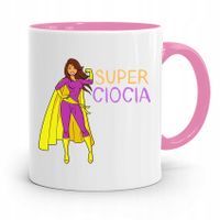 Kubek Różowy Prezent Dla Cioci, Super Cioci! Z Nadrukiem Ze Zdjęciem
