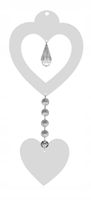 Z16b Zawieszka ozdoba ażurowa serce kryształ BIEL
