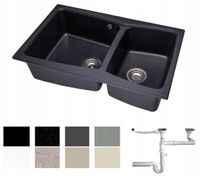 ZLEW ZLEWOZMYWAK GRANIT 8 kolorów 80x50 + SYFON