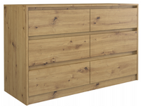 Nowoczesna Komoda 6 Szuflad 120 cm Artisan KARGO TS - 3 Kolory