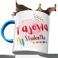 Kubek Błękitny Dla Studentki Fajowa Studentka Z Nadrukiem Ze Zdjęciem